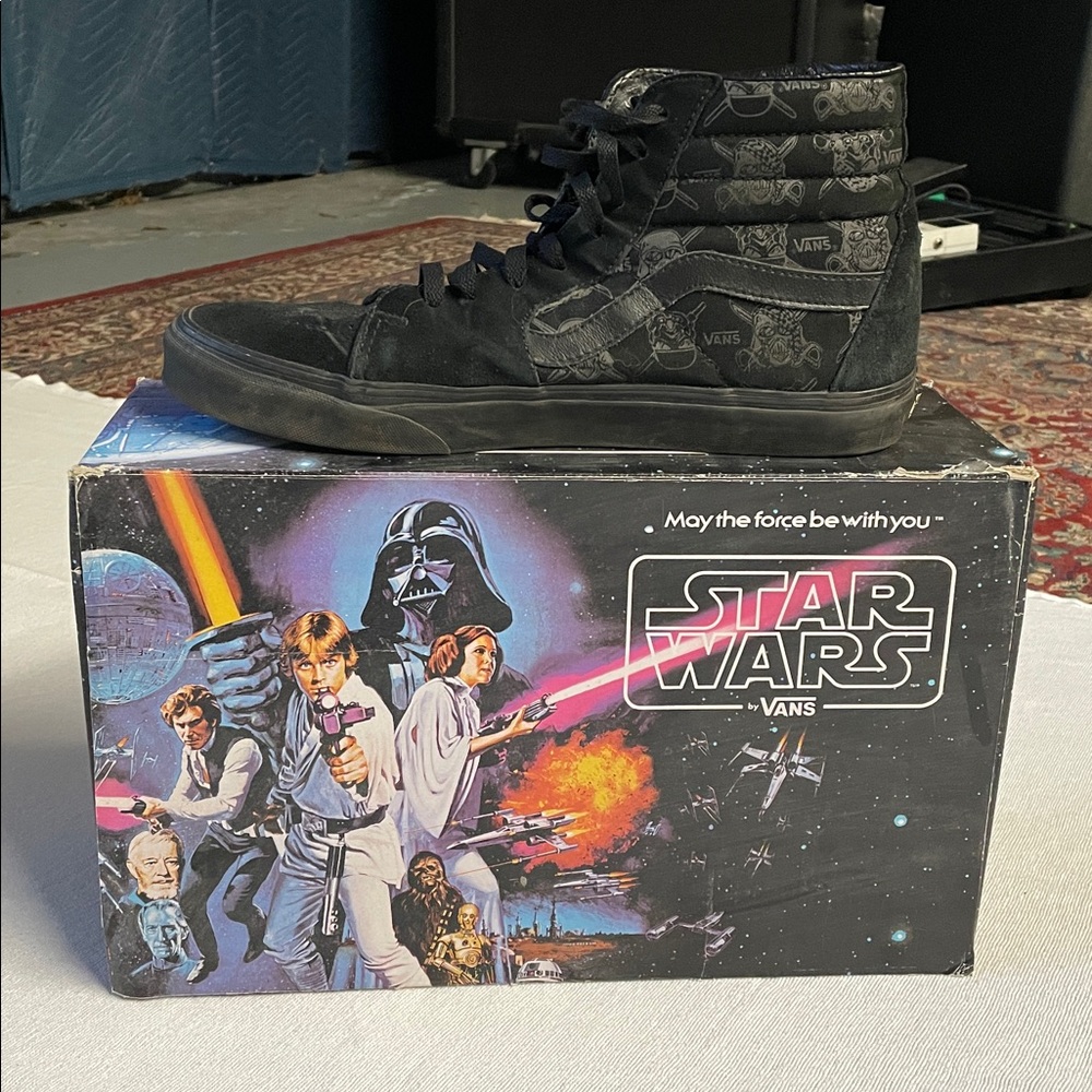 Vans Black High-Top Sneakers with Star Wars Theme